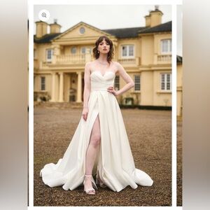 Sophisticated Cream Satin Bridal Gown